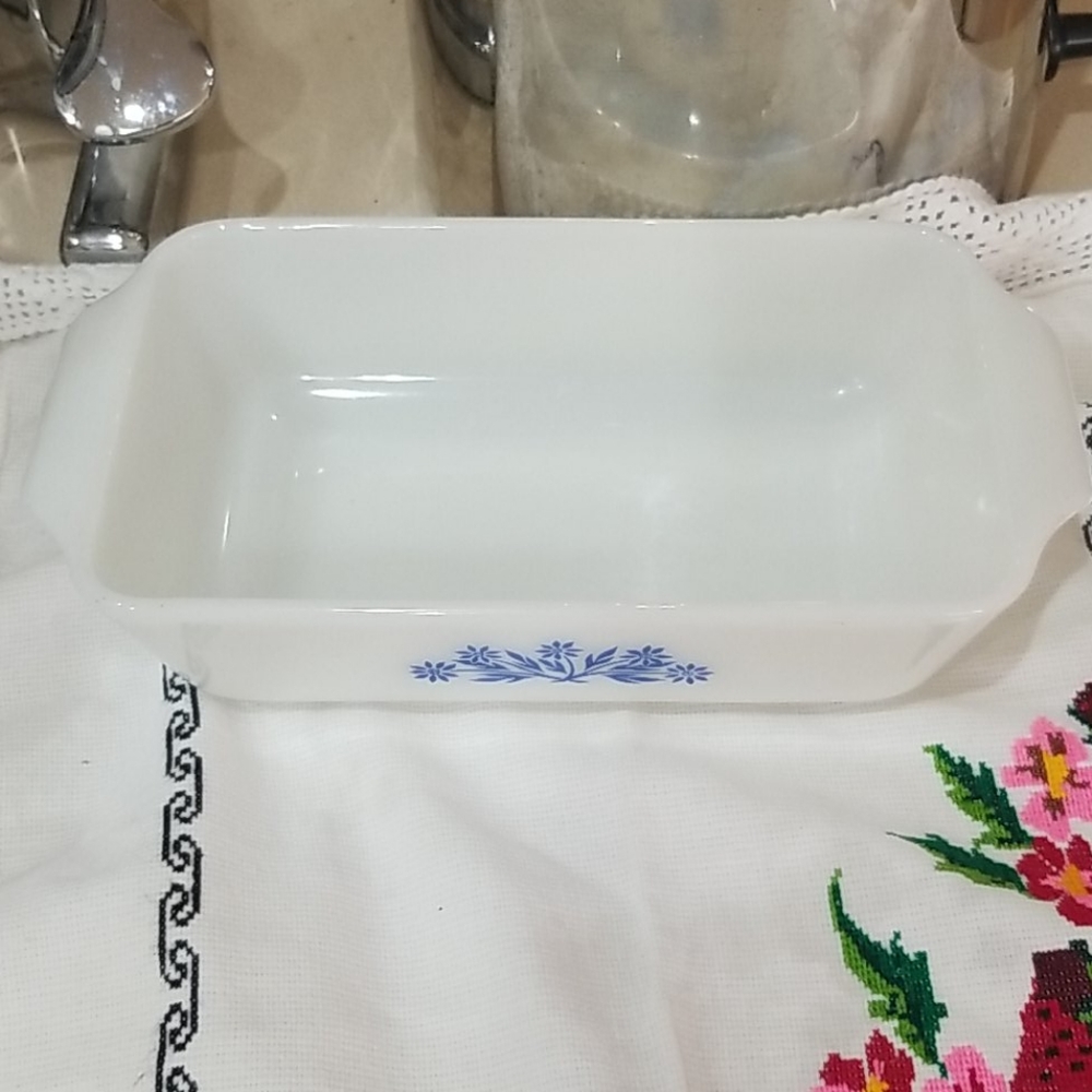 Vintage Fire king milk glass serving bakeware blue…